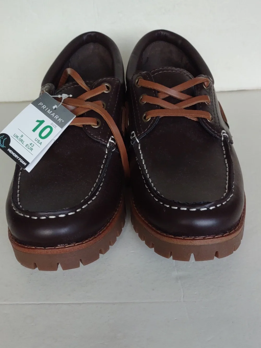 BRAND NEW Primark Men's BROWN Leather(SYNTHETIC )Boat Shoes
